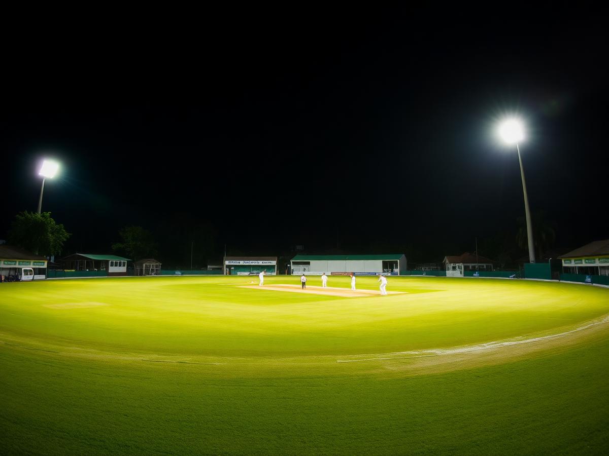 Night match under the floodlights