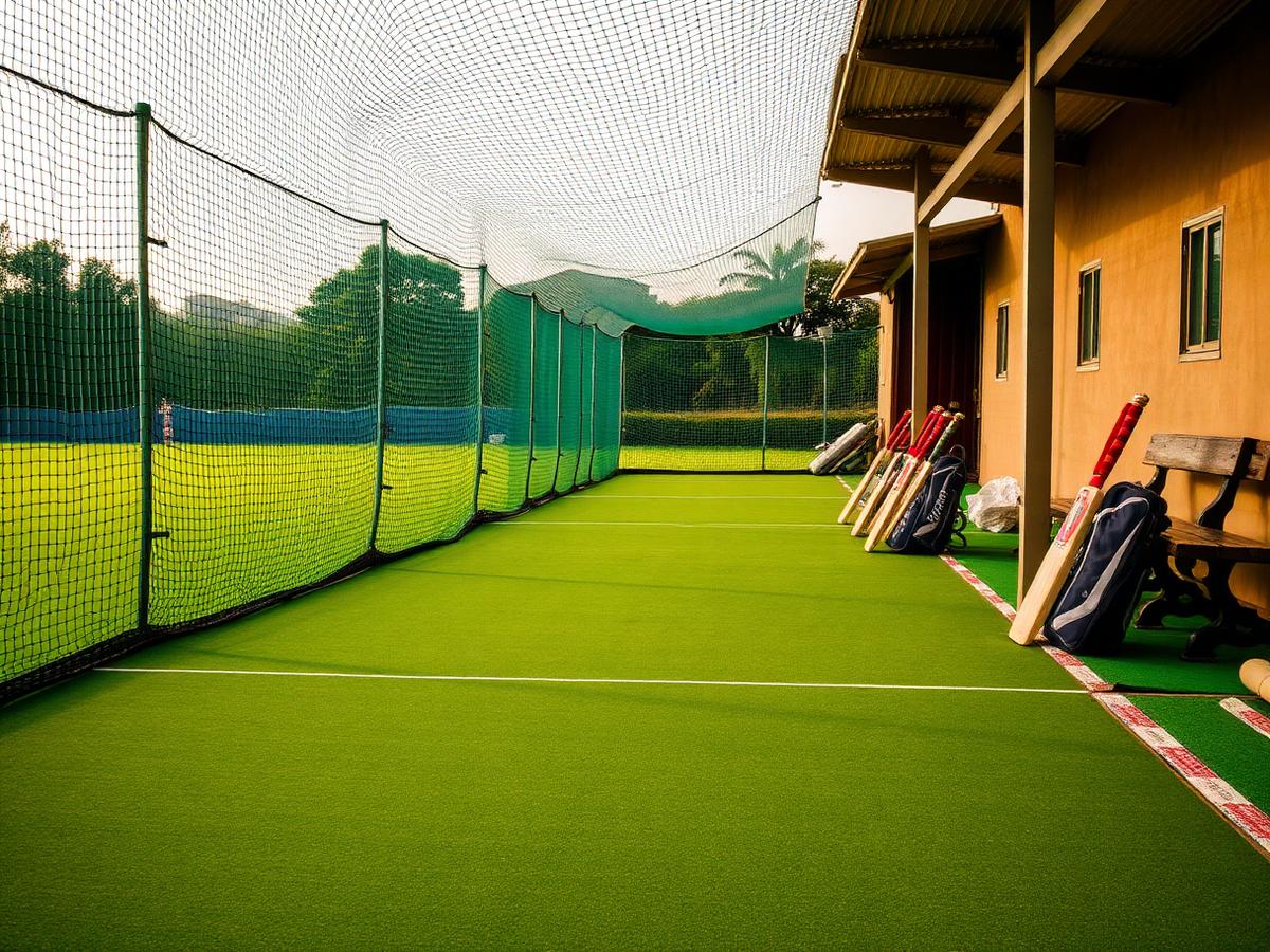 Practice nets beside the pavilion